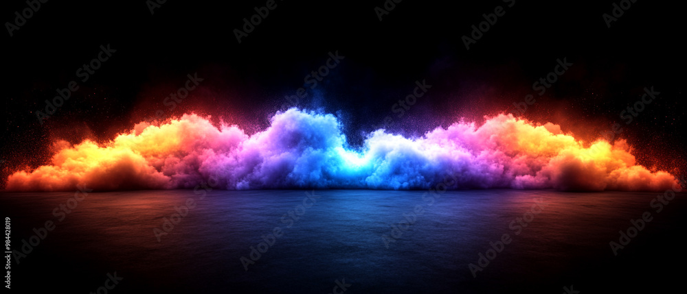 custom made wallpaper toronto digitalVibrant clouds of color swirl, creating a stunning visual display of dynamic hues against a dark background.