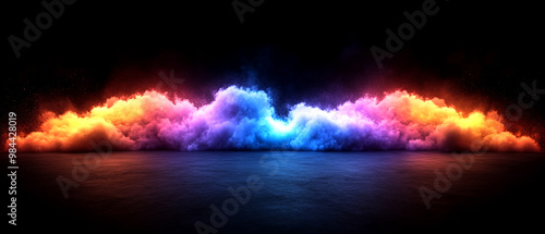 Wallpaper Mural Vibrant clouds of color swirl, creating a stunning visual display of dynamic hues against a dark background. Torontodigital.ca