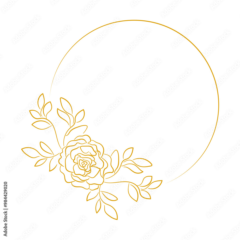 Naklejka premium Flower Circle Frame