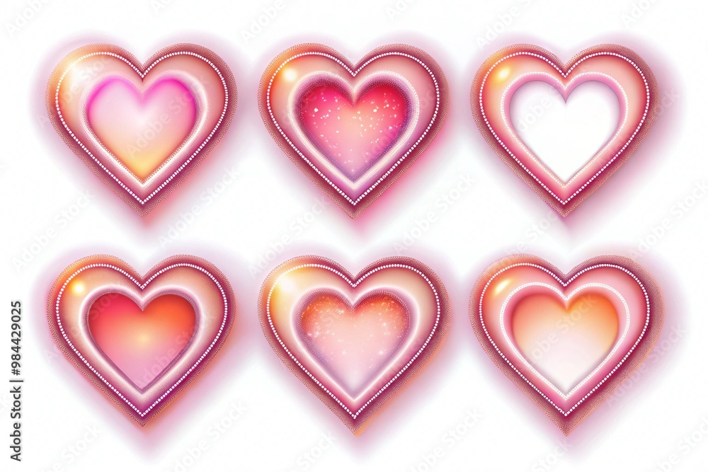 3d hearts cut out set. 3d hearts cut out set.
