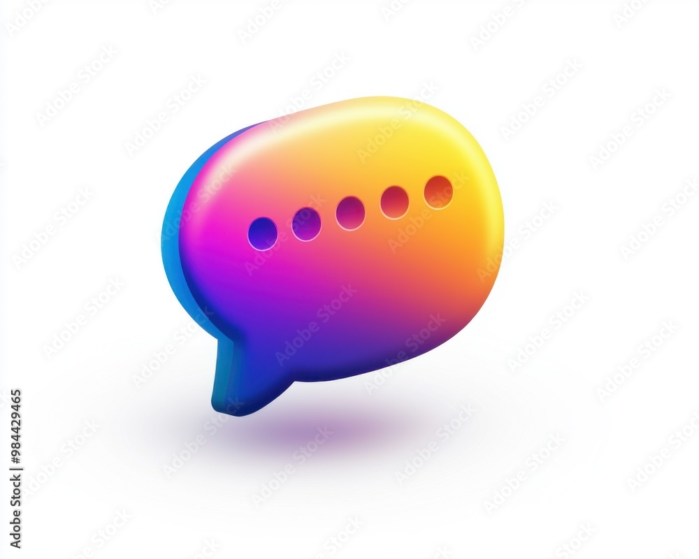 3D Gradient Chat Bubble Icon. 3D Gradient Chat Bubble Icon.
