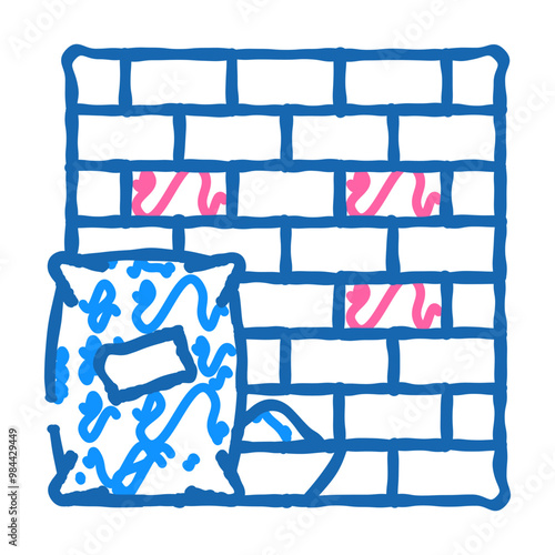 construction building doodle icon sketch vector. construction building sign. isolated symbol illustration