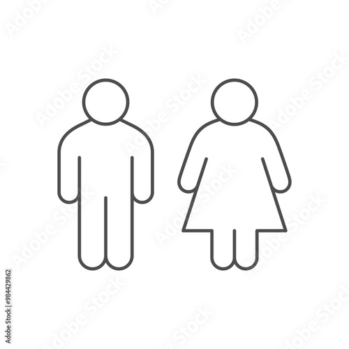 Male and female line outline icon