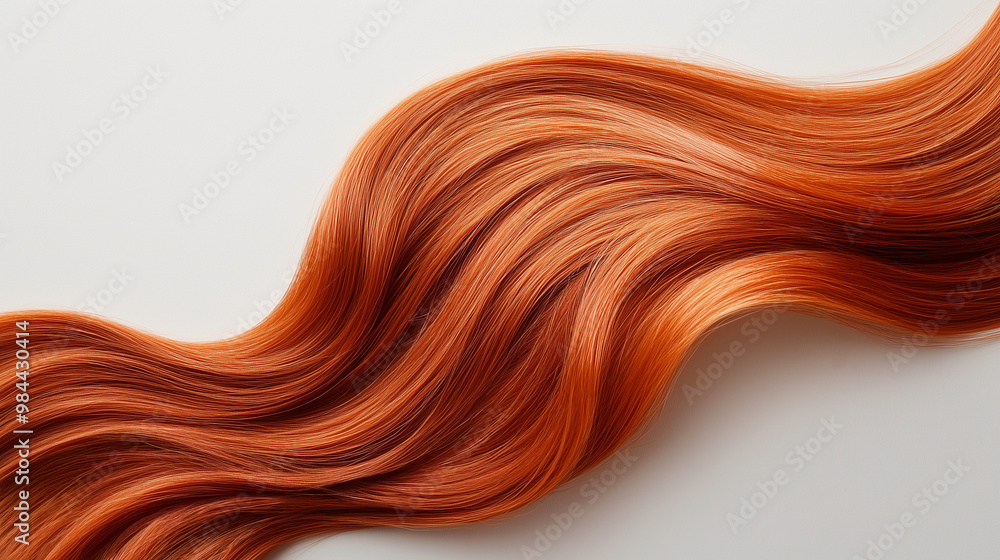 Red hair wave on a light background. Red hair wave on a light background.