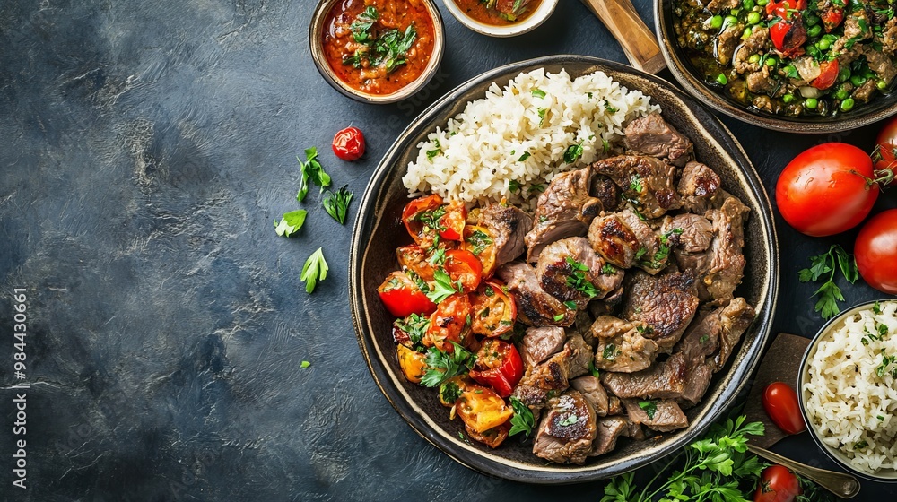 A Kuzu Tandır. The most popular Turkish dishes. Slow-cooked lamb, traditionally roasted in a pit, resulting in tender, juicy meat, usually served with rice or vegetables. A Kuzu Tandır. The most popular Turkish dishes. Slow-cooked lamb, traditionally roasted in a pit, resulting in tender, juicy meat, usually served with rice or vegetables.