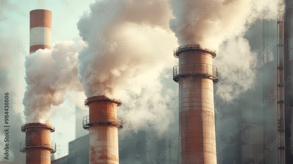 Chinese industrial complex with smokestacks, symbolizing large-scale manufacturing Chinese industrial complex with smokestacks, symbolizing large-scale manufacturing