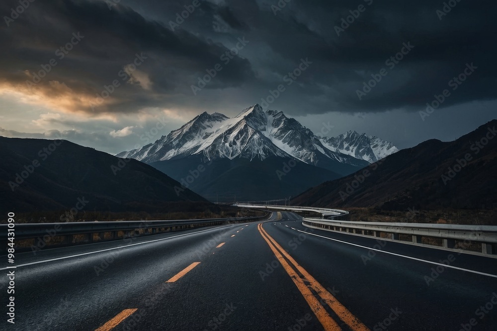 Open Road Through Mountain Range Open Road Through Mountain Range