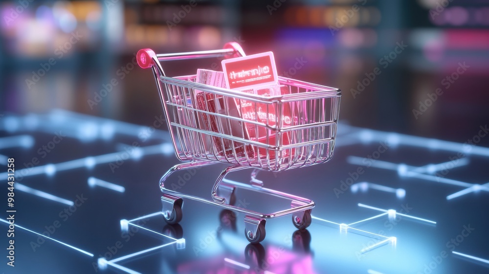 Modern Shopping Cart in Digital Environment Modern Shopping Cart in Digital Environment