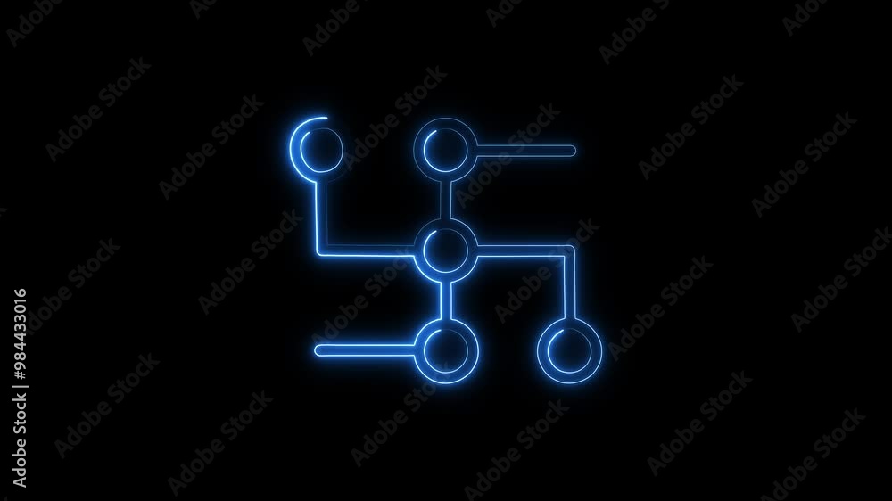 Abstract glowing neon algorithm icon animation. Digital algorithm icon visual. Abstract glowing neon algorithm icon animation. Digital algorithm icon visual.