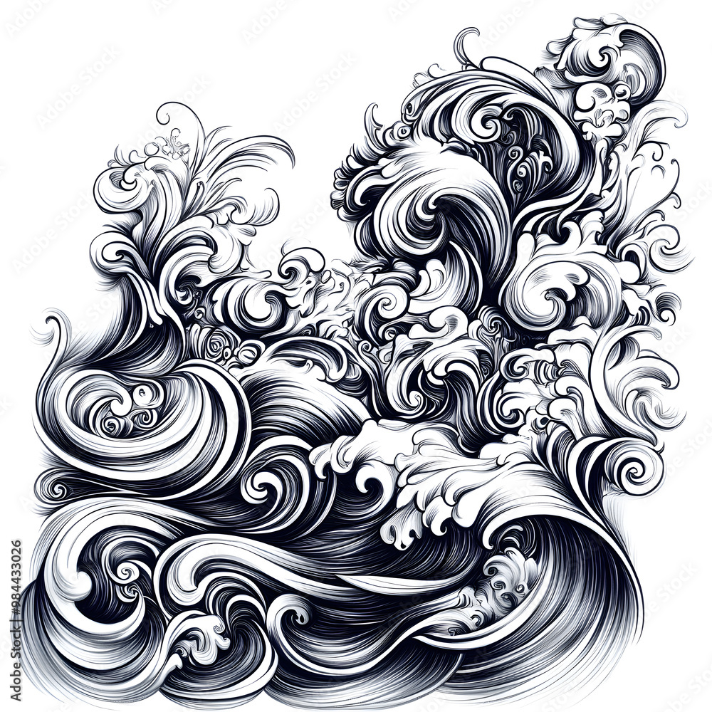 Japanese-style 2D illustrator doodle cartoon for floor tiles and wallpaper Japanese-style 2D illustrator doodle cartoon for floor tiles and wallpaper