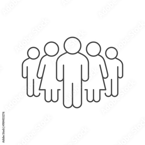 Human society line outline icon