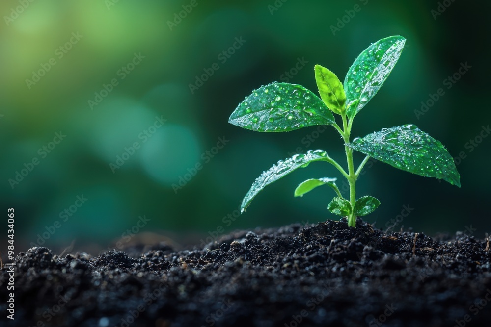 Green Sprout Growing in Soil. Green Sprout Growing in Soil.