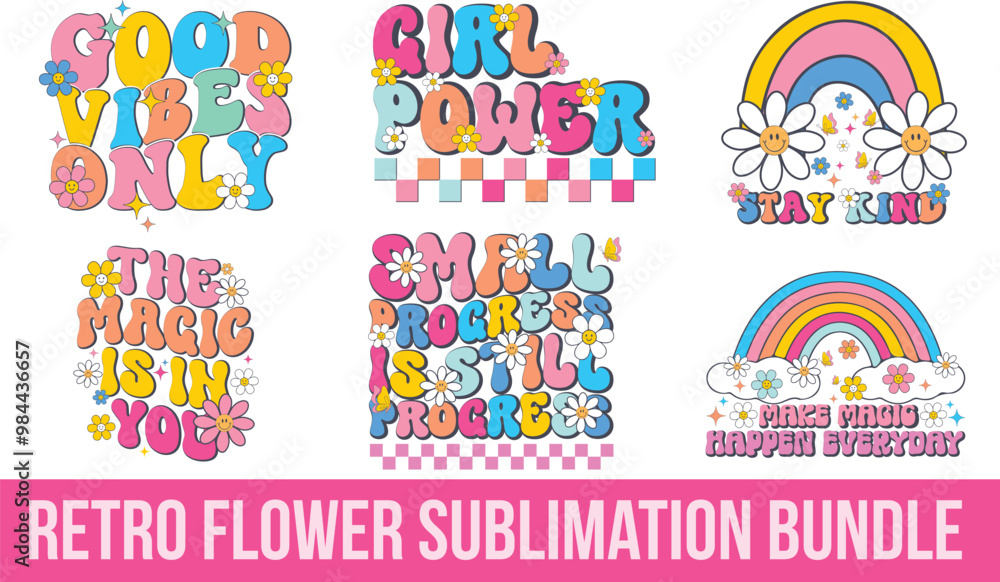 Retro Flower Sublimation Bundle Retro Flower Sublimation Bundle