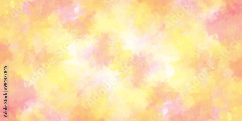 abstract watercolor background .watercolor background with pink and yellow color. Fantasy light red, pink shades watercolor background. subtle watercolor pink yellow gradient illustration.	