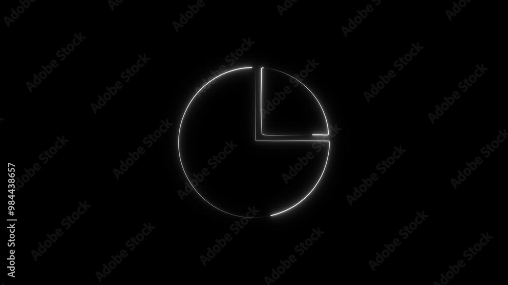 Neon data analytics animated icon. Neon analytics badge inside circle. Neon data analytics animated icon. Neon analytics badge inside circle.