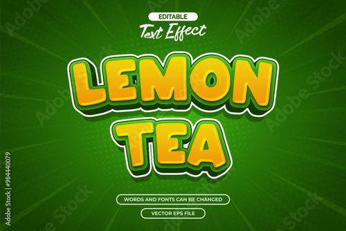 Lemon tea editable text effect