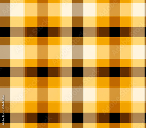 Seamless checkerboard pattern of orange and black fabric. Design element. Modern pattern for beautiful design.