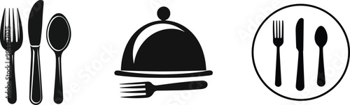 Set of fork and knife, vector illustration.