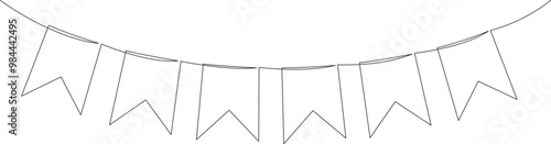 Festive flag garland vector. Celebration party hand drawn element. Retro bunting in simple flat
