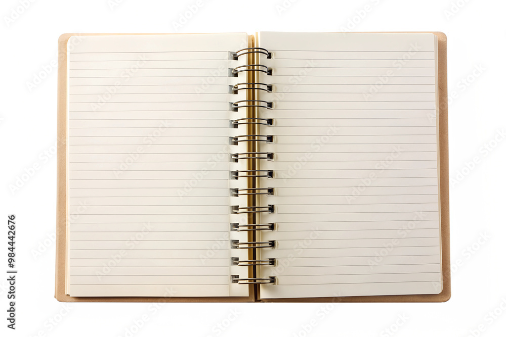 Blank spiral notebook with lined pages open and ready to use Blank spiral notebook with lined pages open and ready to use