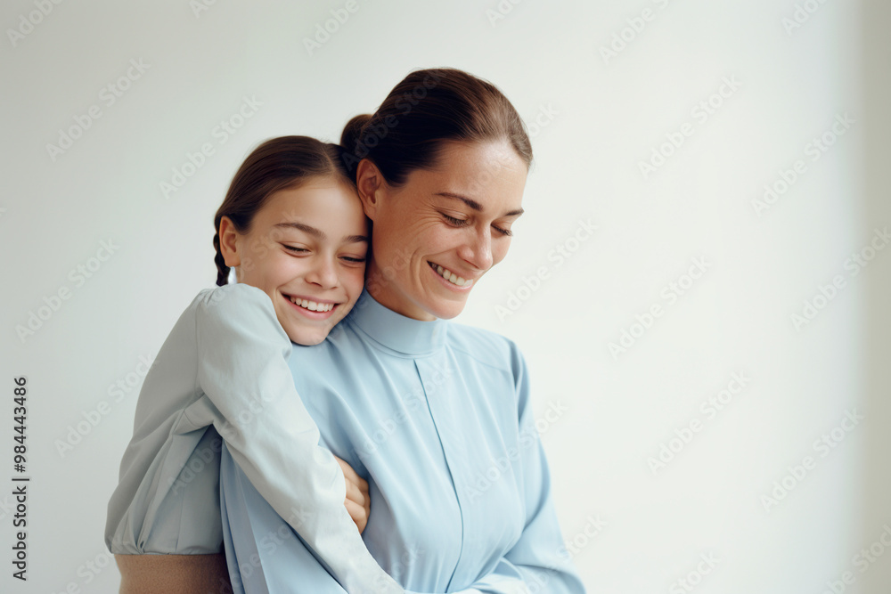 Tender moment between mother and daughter. Generative AI image Tender moment between mother and daughter. Generative AI image