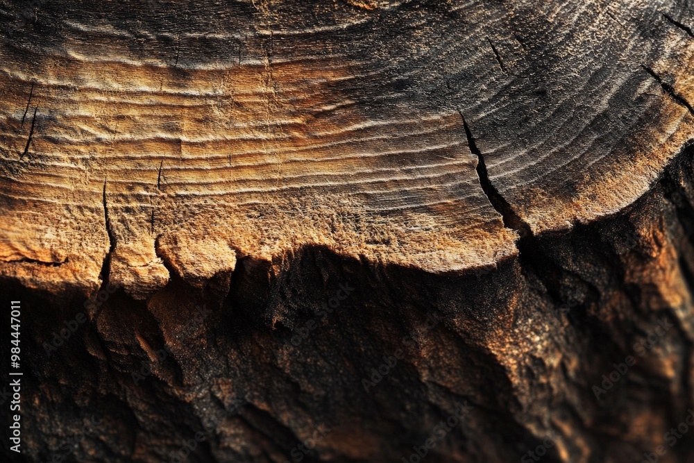 A high-definition close-up showcasing the fine textures and striations of aged tree wood from a side perspective, emphasizing natural beauty, aging, and subtle details. A high-definition close-up showcasing the fine textures and striations of aged tree wood from a side perspective, emphasizing natural beauty, aging, and subtle details.