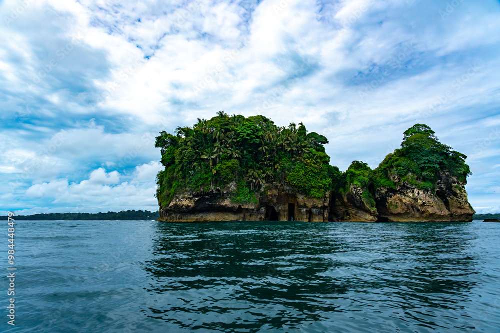 Stunning Tropical Scenery of Isla de los Pájaros in Bocas del Toro, Panama Featuring Lush Vegetation, Wildlife, and Dramatic Coastal Rock Formations in the Caribbean Sea Stunning Tropical Scenery of Isla de los Pájaros in Bocas del Toro, Panama Featuring Lush Vegetation, Wildlife, and Dramatic Coastal Rock Formations in the Caribbean Sea