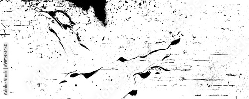 Grunge black and white pattern. Monochrome particles abstract texture.  Dark design