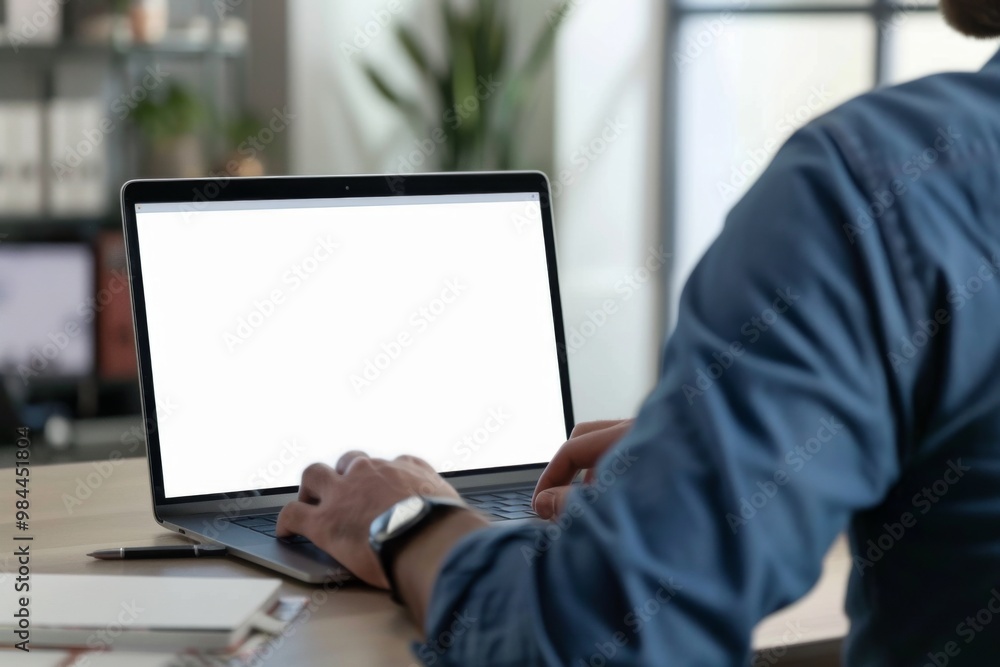 Mock up Copy Space Blank Screen Concept Business Working on Laptop. Mock up Copy Space Blank Screen Concept Business Working on Laptop.