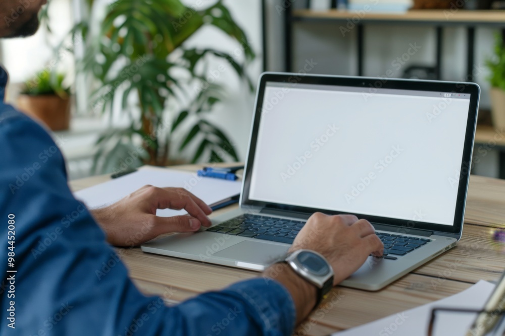 Mock up Copy Space Blank Screen Concept Business Working on Laptop. Mock up Copy Space Blank Screen Concept Business Working on Laptop.