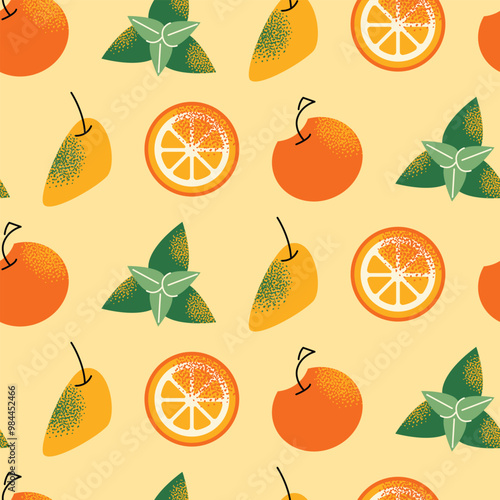 Seamless pattern afternoon tea stand food. Scones with jam, pie, cupcake, cakes and sandwich.  Tea time elements. Tea Party Invitation. Vector illustration isolated on background
