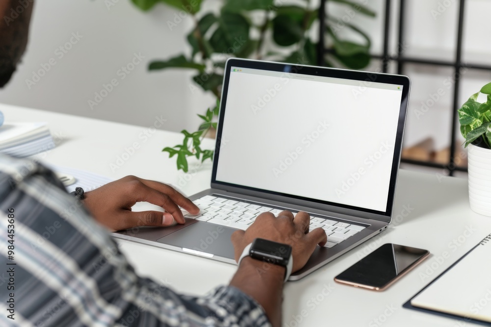 Mock up Copy Space Blank Screen Concept Business Working on Laptop. Mock up Copy Space Blank Screen Concept Business Working on Laptop.