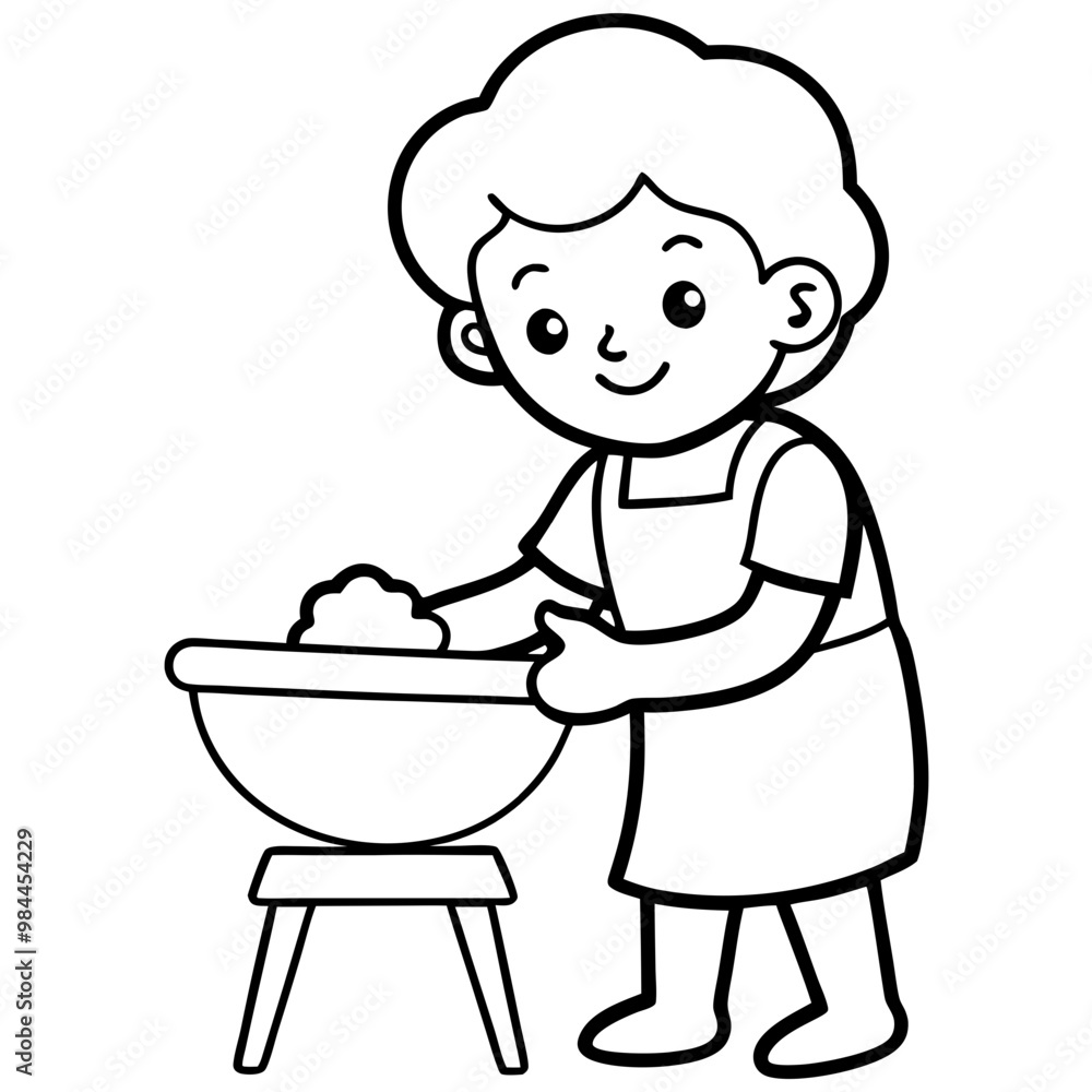 -cartoon-little-boy-washing-the-dishes-in-kitchen -cartoon-little-boy-washing-the-dishes-in-kitchen
