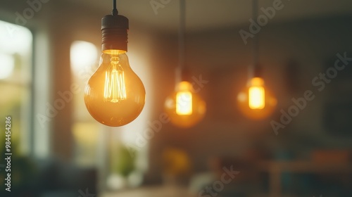 Illuminating Atmosphere: Vintage Light Bulbs Create Warmth in a Cozy Home Environment