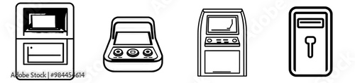 This icon represents a simple convection oven with a digital display and timer, which would be useful for recipe websites or food blogs