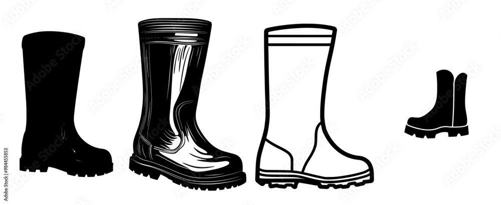 On a white background, an icon of a firefighter boot protecting ...