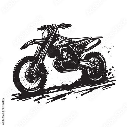 Dirty Bike silhouette  Vector Illustration