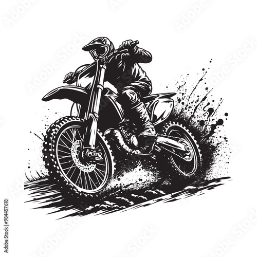 Dirty Bike silhouette  Vector Illustration