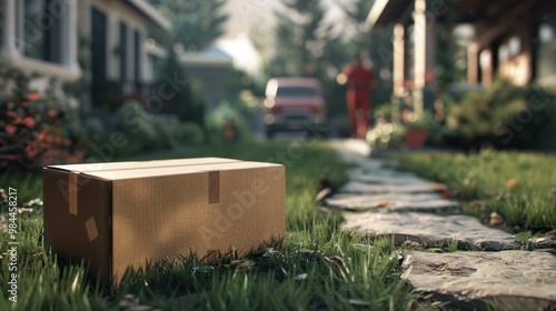 Delivered Package on a Sunny Day photo