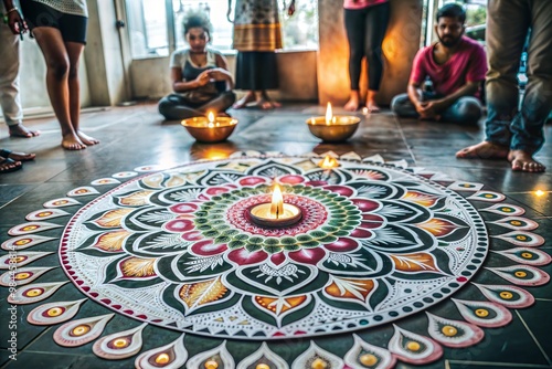 Colorful Rangoli Design for Diwali