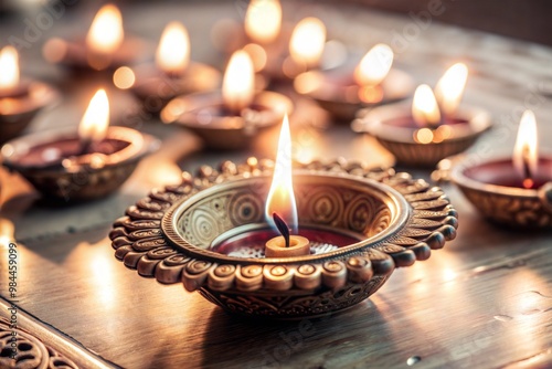 Traditional Diwali Diya with Flames