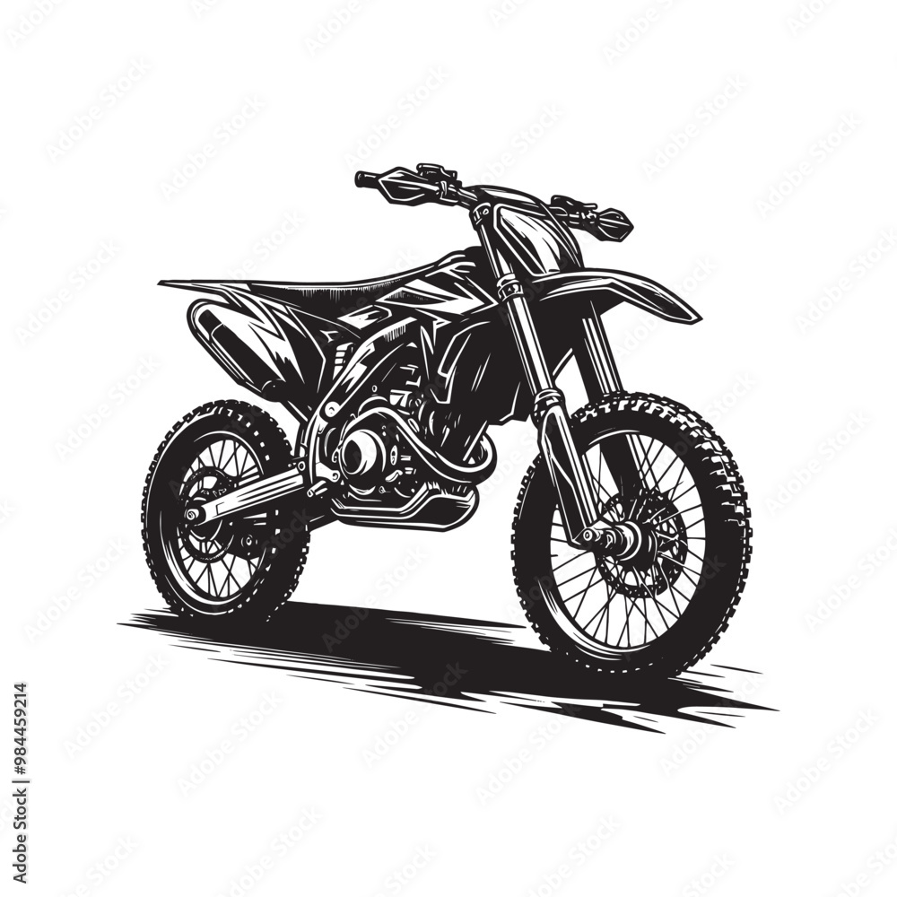 Fototapeta premium Dirty Bike silhouette Vector Illustration