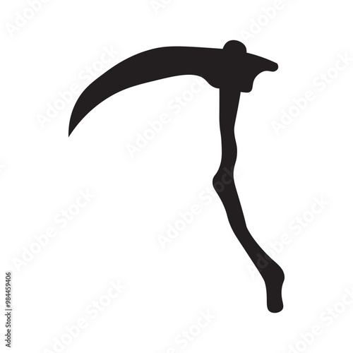 Scythe icon, Halloween, vector design
