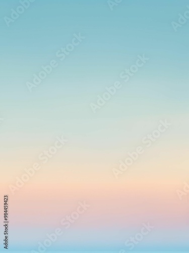 Pastel gradient blue, pink, peach vertical background with grainy texture, wallpaper, horizon concept, blurry sunrise concept, template, empty space 