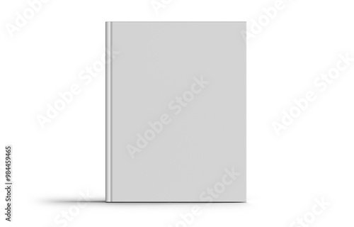 Blank empty book cover mockup template isolated. 3D illustration. Front view.