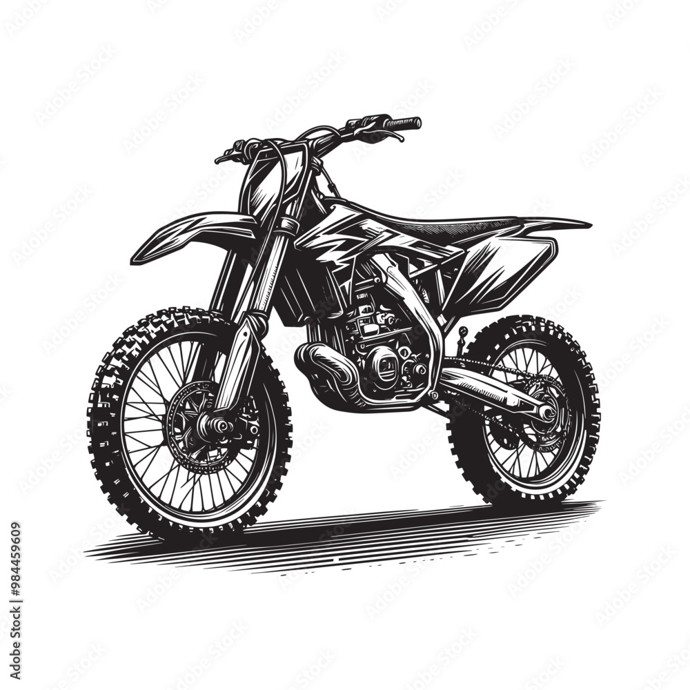 Fototapeta premium Dirty Bike silhouette Vector Illustration