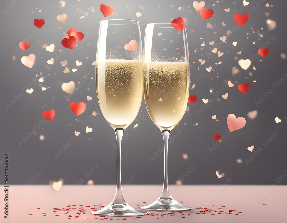 Champagne glasses with sparkling wine background Champagne glasses with sparkling wine background