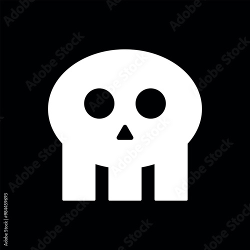 Funny skull icon, vector design
