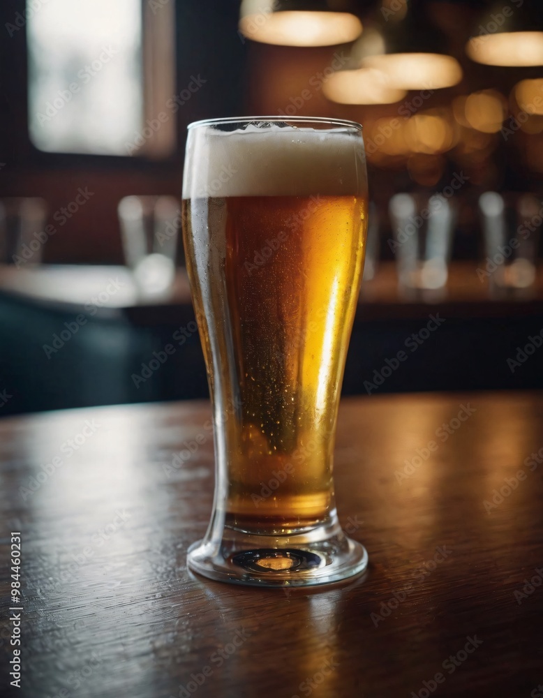 glass of beer on the table glass of beer on the table