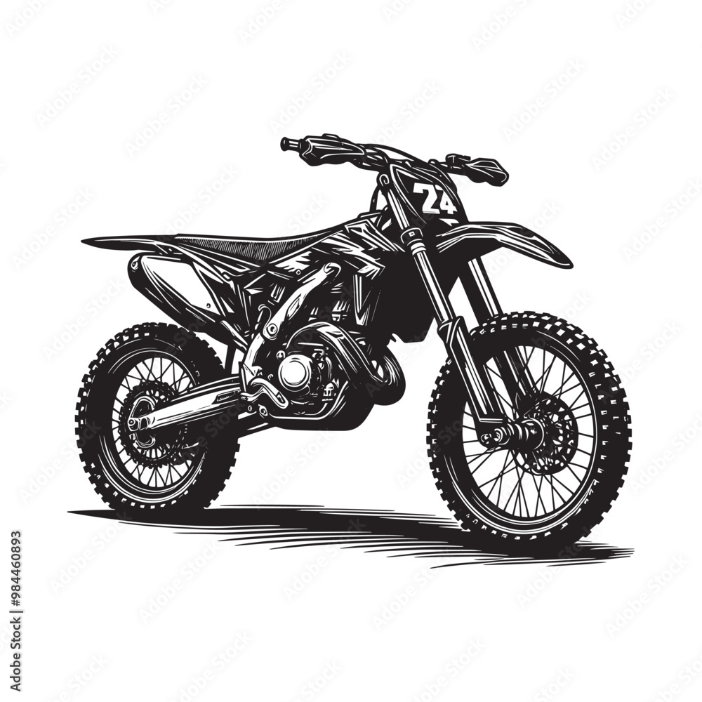 Dirty Bike silhouette Vector Illustration Dirty Bike silhouette Vector Illustration